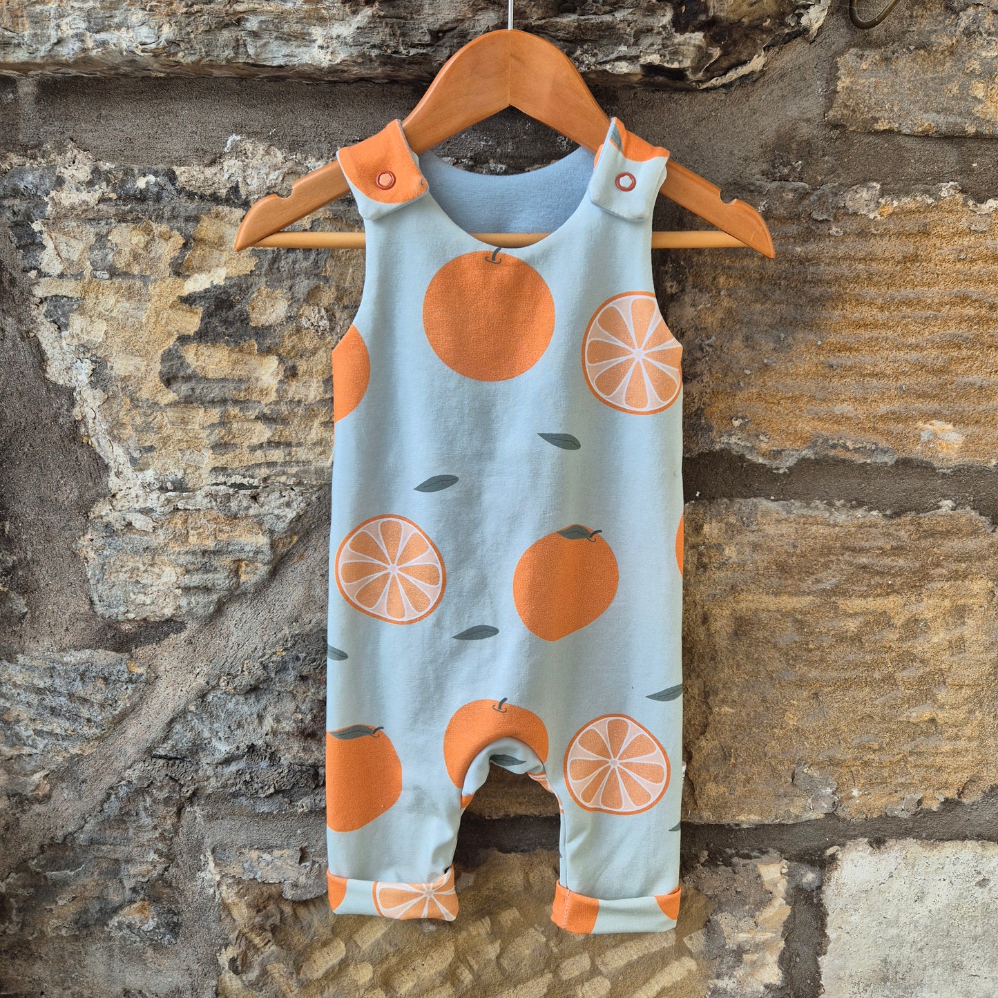 Oranges on Blue - Organic Romper