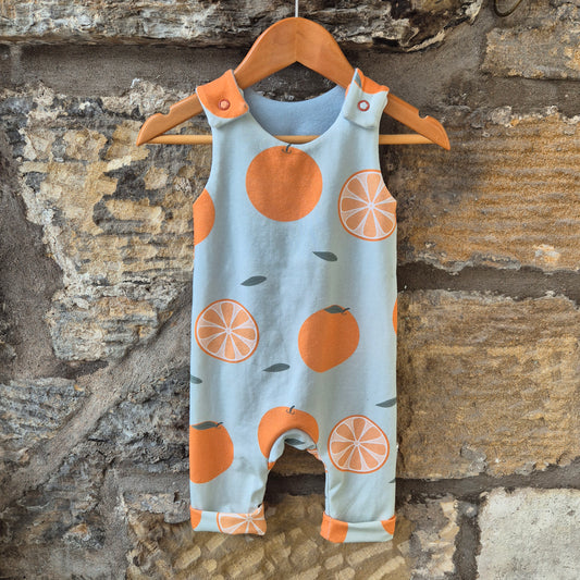 Oranges on Blue - Organic Romper