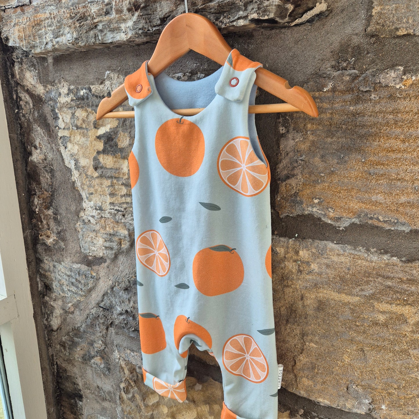 Oranges on Blue - Organic Romper