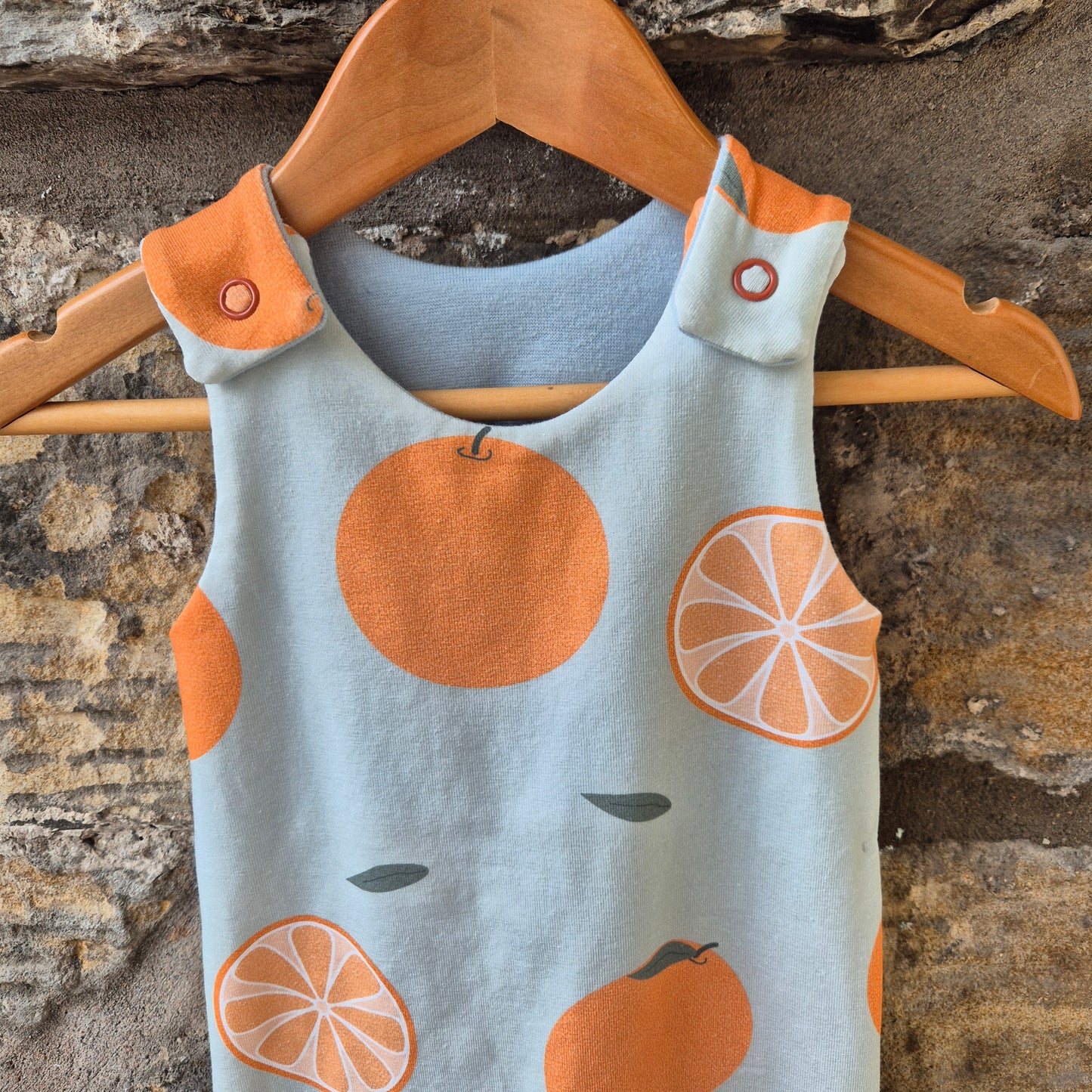 Oranges on Blue - Organic Romper