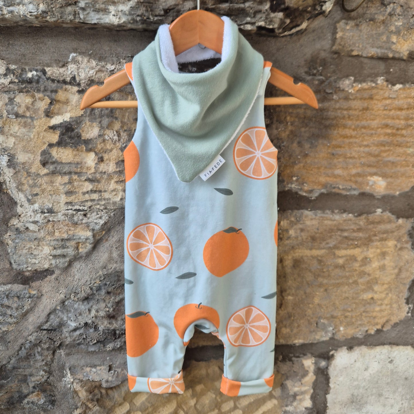 Oranges on Blue - Organic Romper