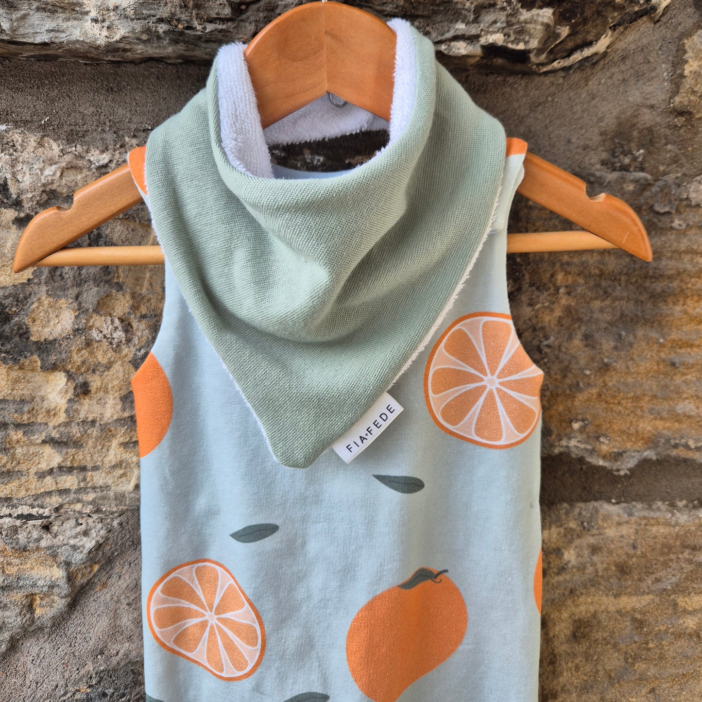 Oranges on Blue - Organic Romper